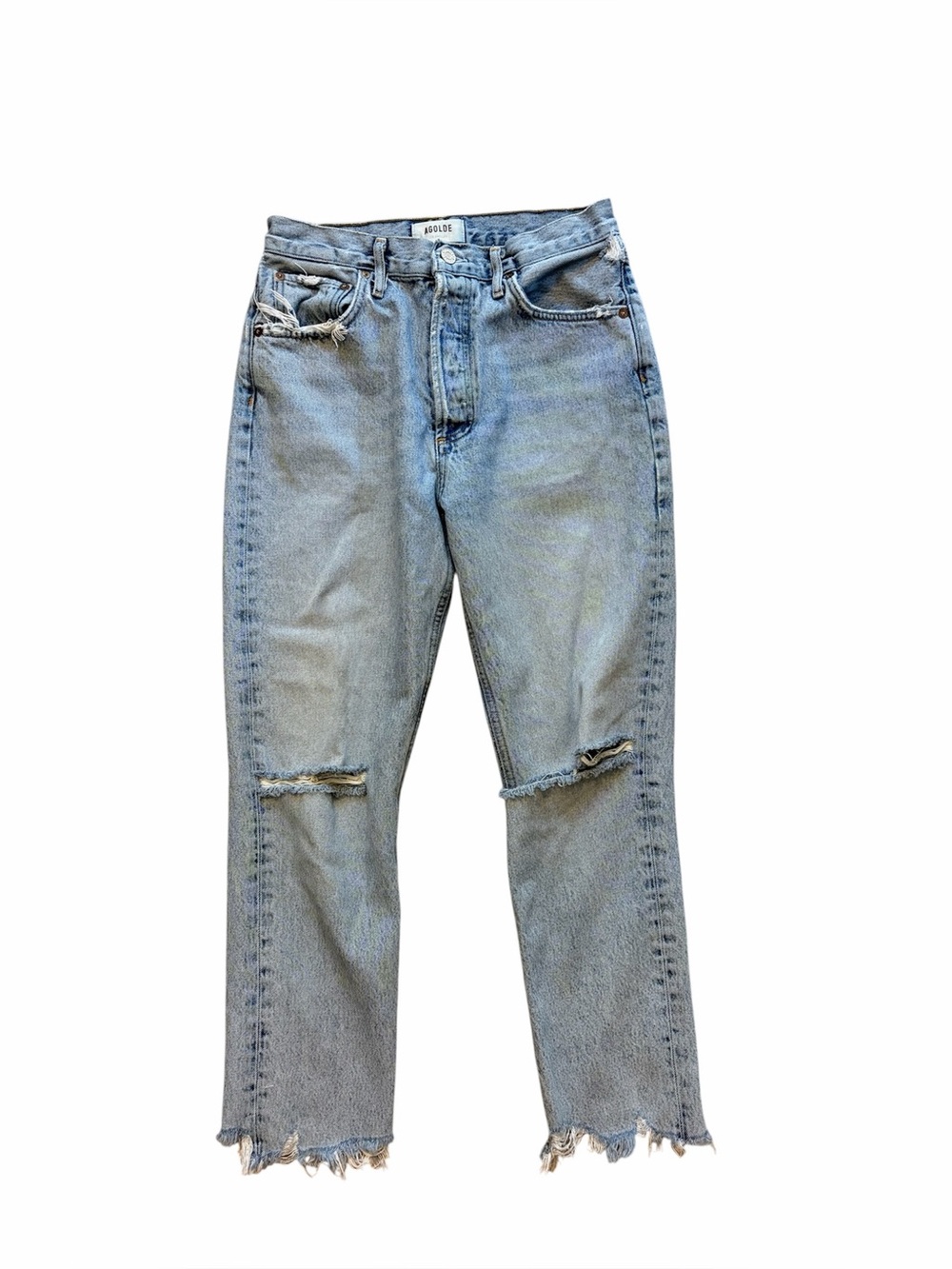 AGOLDE Riley High Rise Straight Crop Jeans Curio Wash Size 27